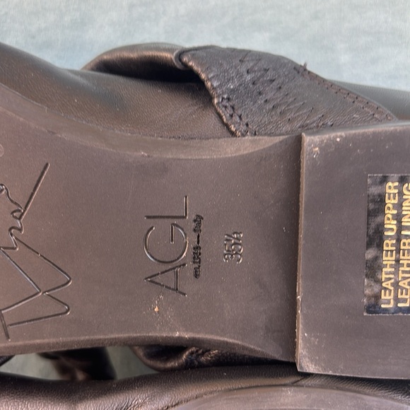 NWOT Agl Rocio Mary Jane Black Pointed-Toe Flats Leather EU 35.5 - Picture 8 of 9